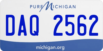MI license plate DAQ2562