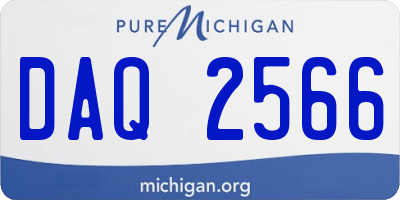 MI license plate DAQ2566