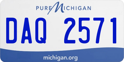 MI license plate DAQ2571
