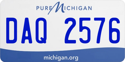 MI license plate DAQ2576