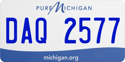MI license plate DAQ2577