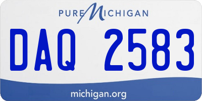 MI license plate DAQ2583