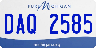 MI license plate DAQ2585