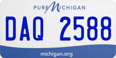 MI license plate DAQ2588