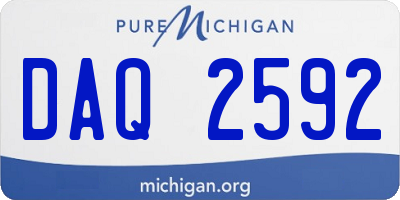 MI license plate DAQ2592