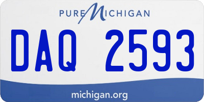 MI license plate DAQ2593
