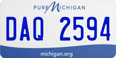 MI license plate DAQ2594
