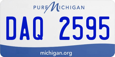 MI license plate DAQ2595