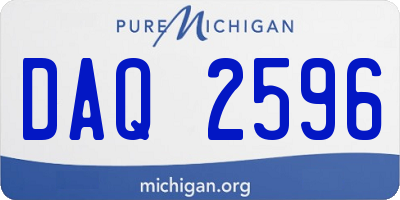MI license plate DAQ2596