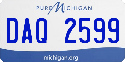 MI license plate DAQ2599