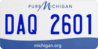 MI license plate DAQ2601