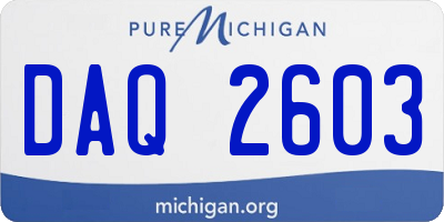 MI license plate DAQ2603