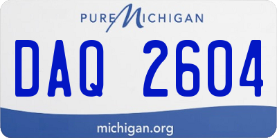 MI license plate DAQ2604