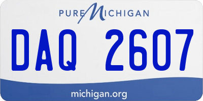 MI license plate DAQ2607