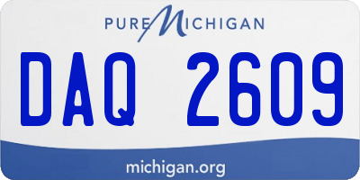 MI license plate DAQ2609