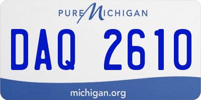 MI license plate DAQ2610