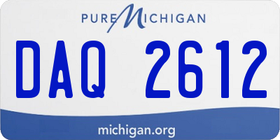 MI license plate DAQ2612