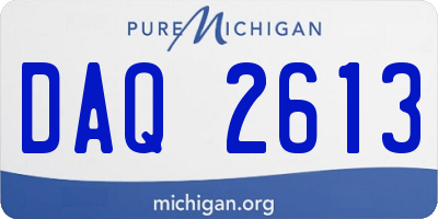 MI license plate DAQ2613