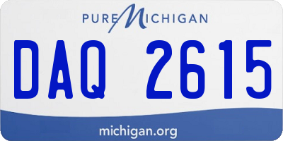MI license plate DAQ2615