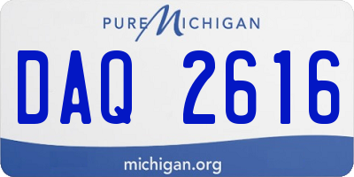 MI license plate DAQ2616