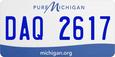 MI license plate DAQ2617