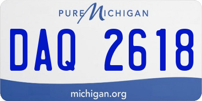 MI license plate DAQ2618