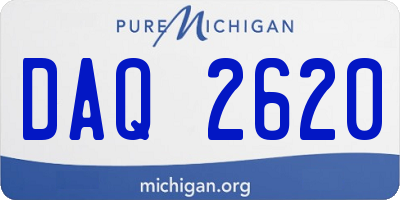 MI license plate DAQ2620