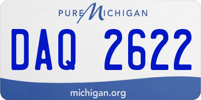 MI license plate DAQ2622