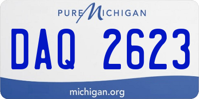 MI license plate DAQ2623