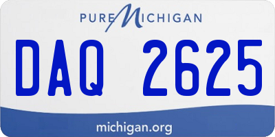 MI license plate DAQ2625