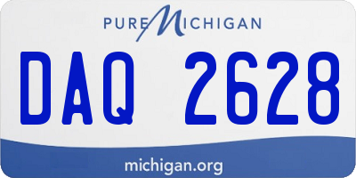 MI license plate DAQ2628