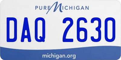 MI license plate DAQ2630
