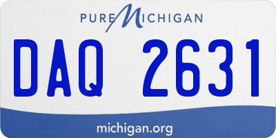 MI license plate DAQ2631