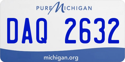 MI license plate DAQ2632