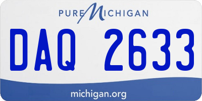 MI license plate DAQ2633