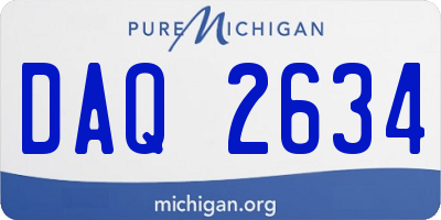 MI license plate DAQ2634