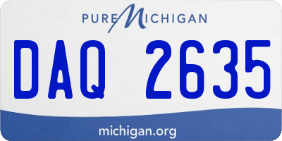 MI license plate DAQ2635