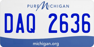 MI license plate DAQ2636