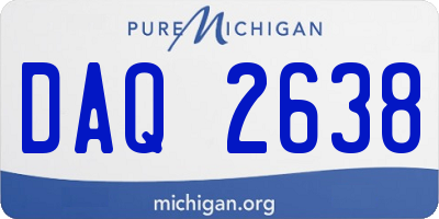 MI license plate DAQ2638