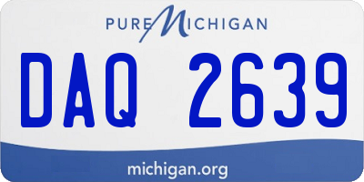 MI license plate DAQ2639