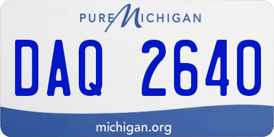 MI license plate DAQ2640