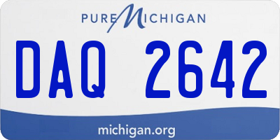 MI license plate DAQ2642