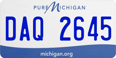 MI license plate DAQ2645