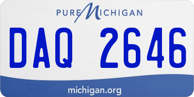 MI license plate DAQ2646