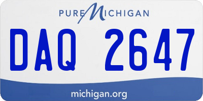 MI license plate DAQ2647