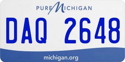 MI license plate DAQ2648