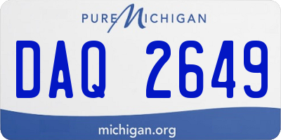 MI license plate DAQ2649