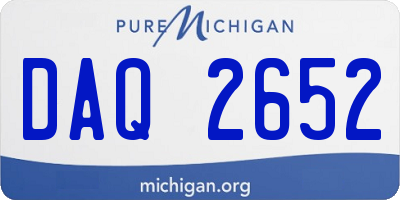 MI license plate DAQ2652