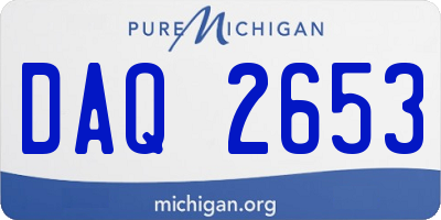 MI license plate DAQ2653