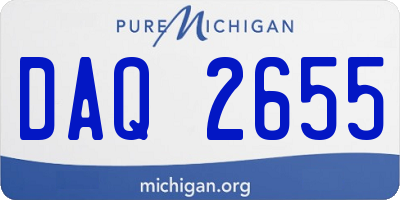 MI license plate DAQ2655